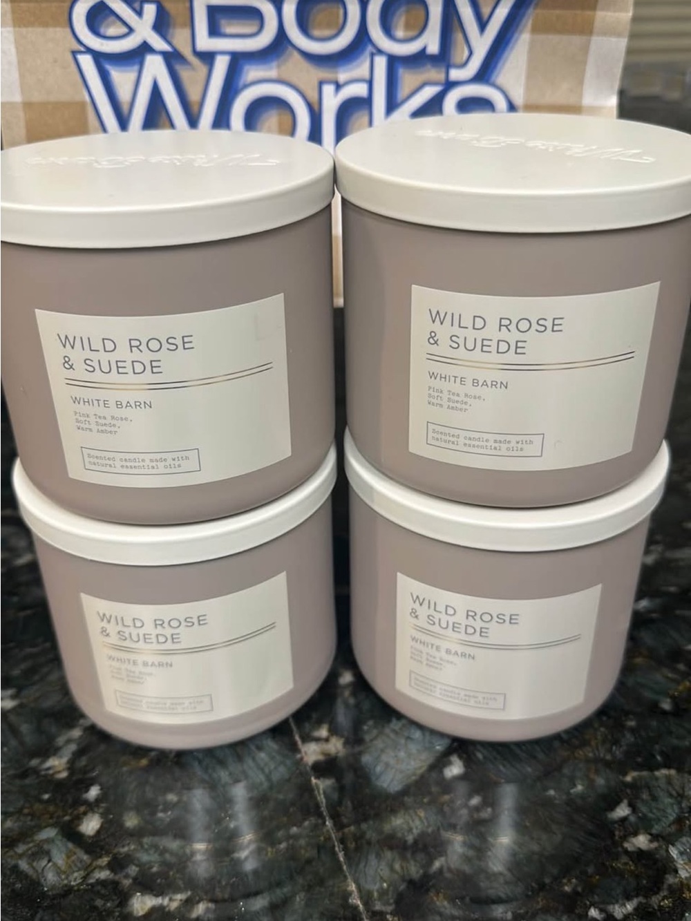 Wild Rose and Suede x4 Large Candles